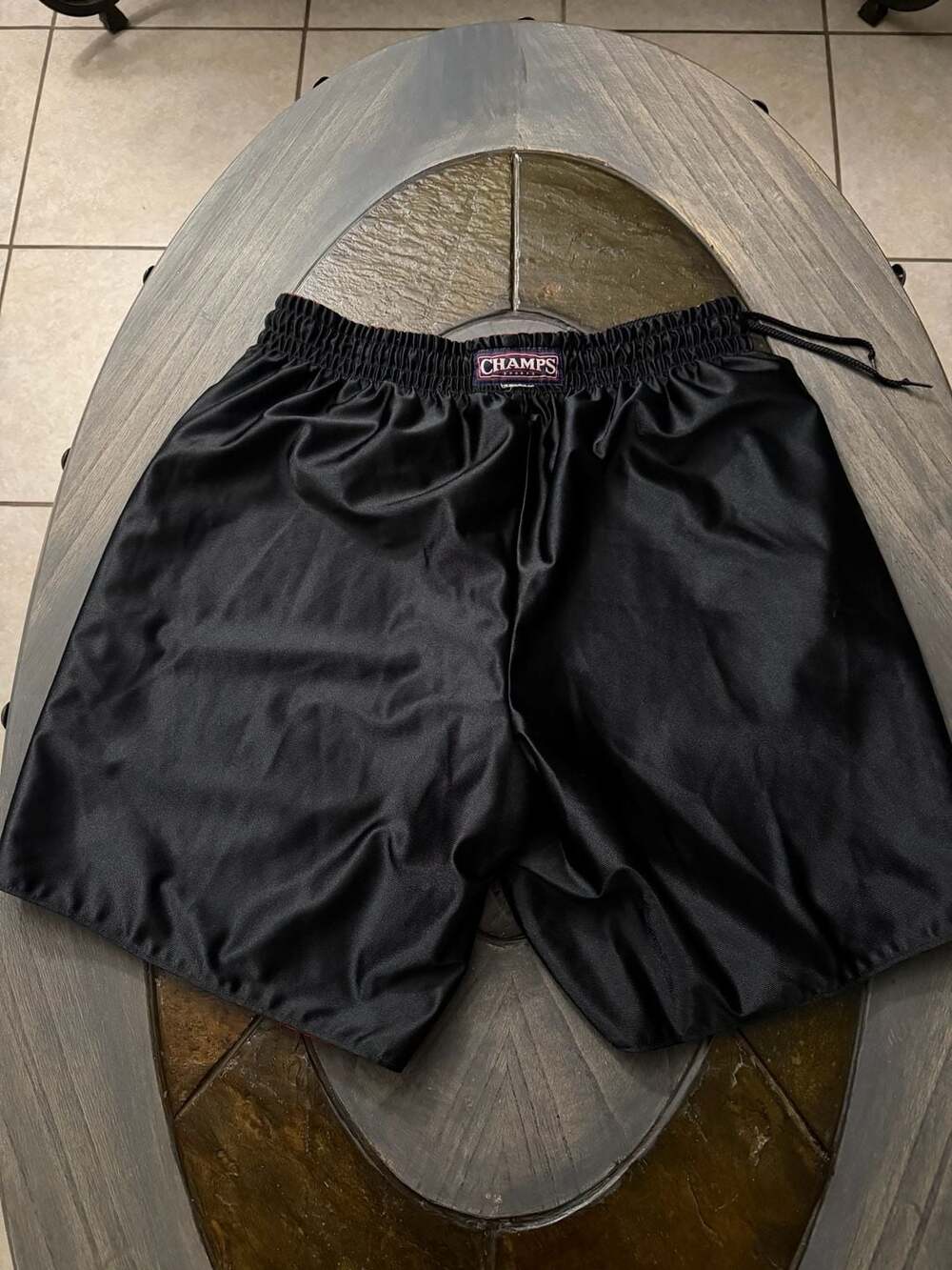 Champs Sports Vintage Reversible Black and Red Athletic Shorts